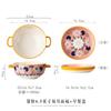 Flower Binaural Bowl Household Instant Noodle Bowl with Lid Soup Bowl Ceramic Tableware Soup Bowl Salad Bowl