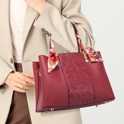 Mother's Day Gift for Women, Soft Leather Handbag, 2024 New Model, Wedding Bag, Elegant Red Handbag for Middle-aged Mothers