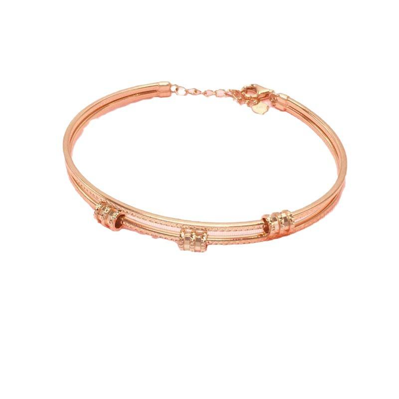 Purple Gold-Plated Rose Gold Color Gold Fashion Foreign Style Simple Small Waist Double-Layer Bracelet