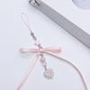 Beaded Phone Lanyard Bowknot Pendant Wrist Strap Detachable Ballet Shoe Phone Chain Keyring Portable Accessory for Women