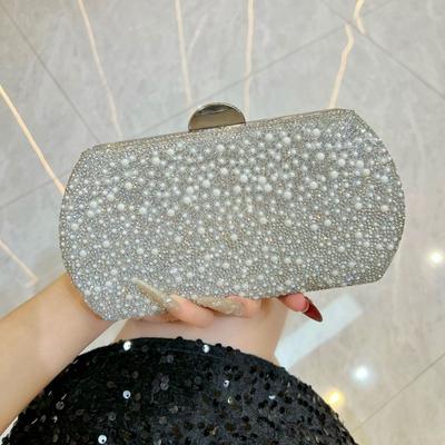 Fashionable Trend Evening Party Handbag, Clutch-style Banquet Bag, Luxury Light Pearl Evening Dress Bag, Crossbody Bag