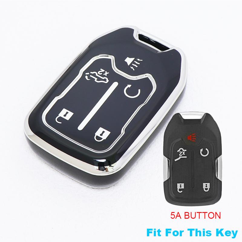 5/6 Button Shell Fob Cover Holder For GMC Sierra Acadia Terrain Yukon for Chevrolet Silverado Suburban Tahoe  Car Key Case Smart