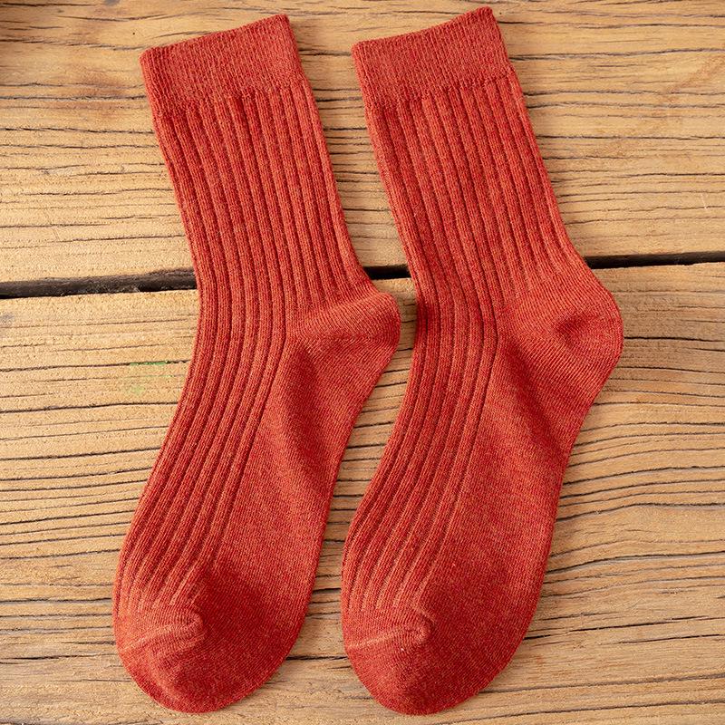 Damen Mid-Calf Socken im koreanischen Stil für Herbst und Winter - Trendiges Harajuku Japanisches Frottee-Design