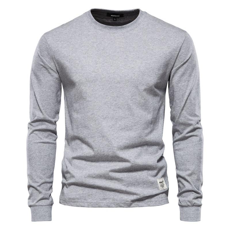 Men’s Euro Fit Solid Long Sleeve Cotton T-Shirt