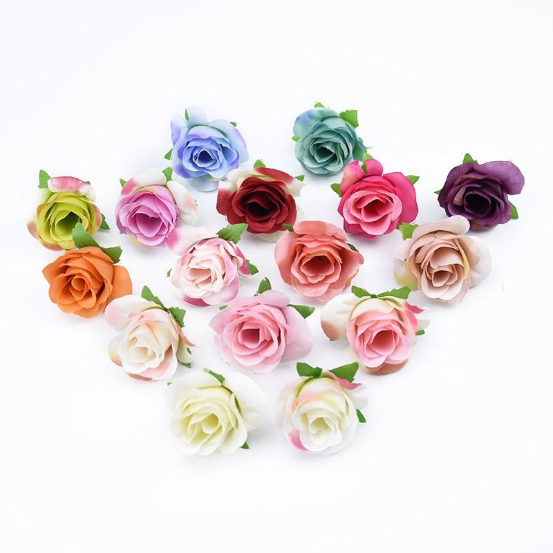 20pcs Artificial Plants Decorative Flowers Brooch Bride Wrist Diy Christmas Decorations for Home Cheap Artificial Flowers