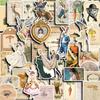 Retro Girl Journal Stickers Set - 50pcs for DIY Suitcase, Phone Case, Tablet