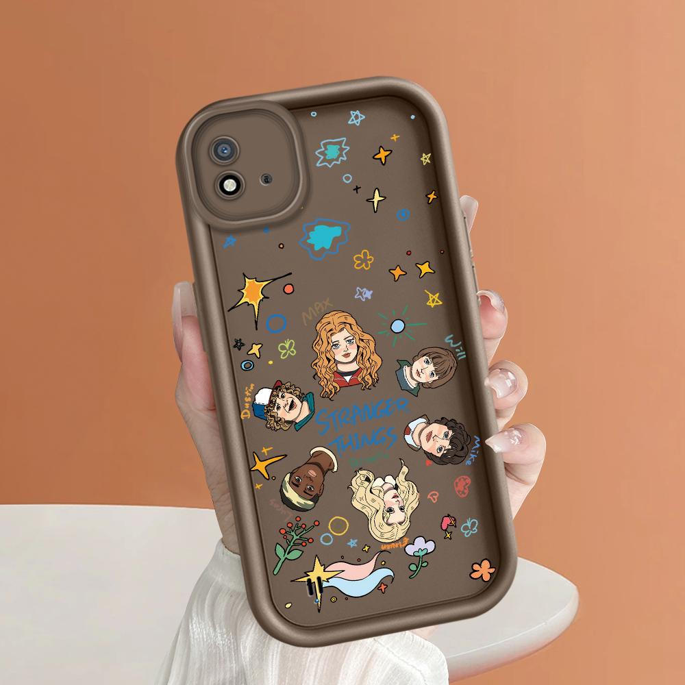 Soft Silicone Square Ladder Printing Pattern Phone Casing Full Cover Camera Shockproof Protection Rubber Case for OPPO Realme