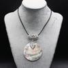Ronde schelp ketting Natuurlijke schelpen Parelmoer hanger met leren touw kettingen Kettingen voor vrouwen Mannen Kwaliteit sieraden Choker geschenken