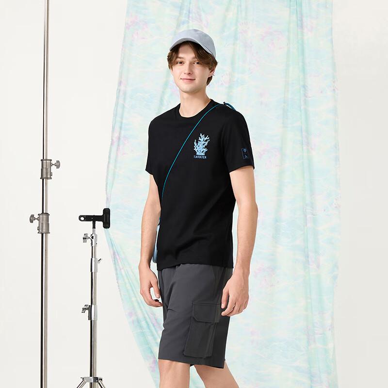 Tanboer Men's Printed Round Neck Short Sleeve T-Shirt