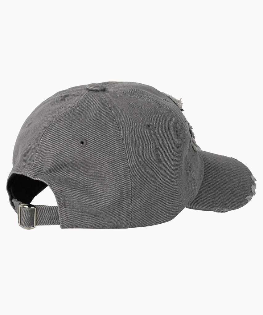 FREEMARIO Applique Damaged Ball Cap [Charcoal]