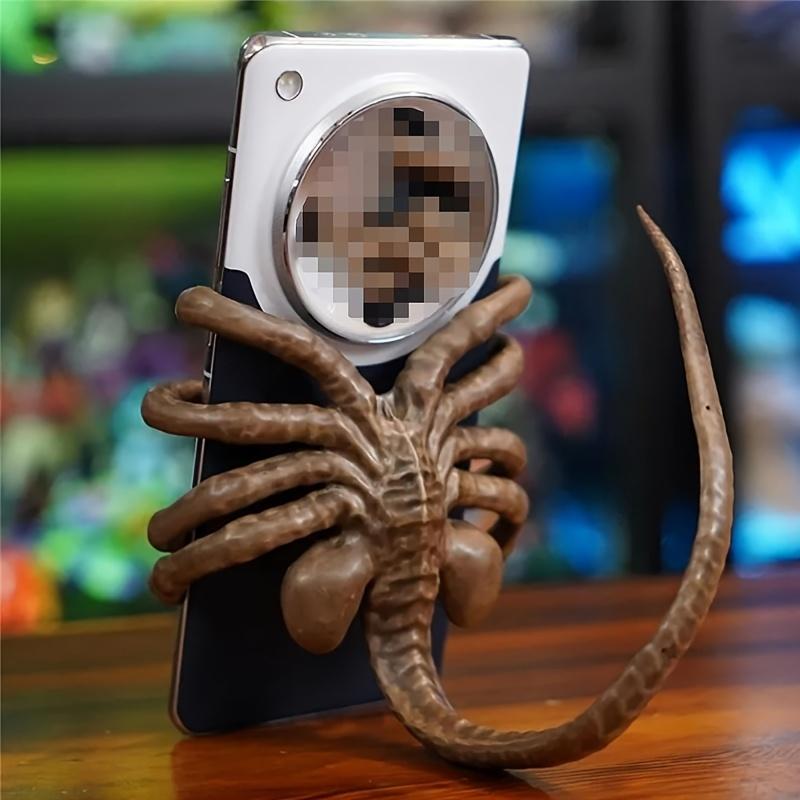 Držák na telefon s parazity v obličeji, nastavitelný držák na telefon s chapadlem chobotnice, doplněk na plochu halloweenského hororu