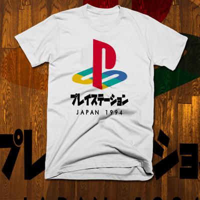 Gamer T-Shirt Retro Japanischer Anime Cyberpunk Kanji Größe S-2XL Weißes T-Shirt