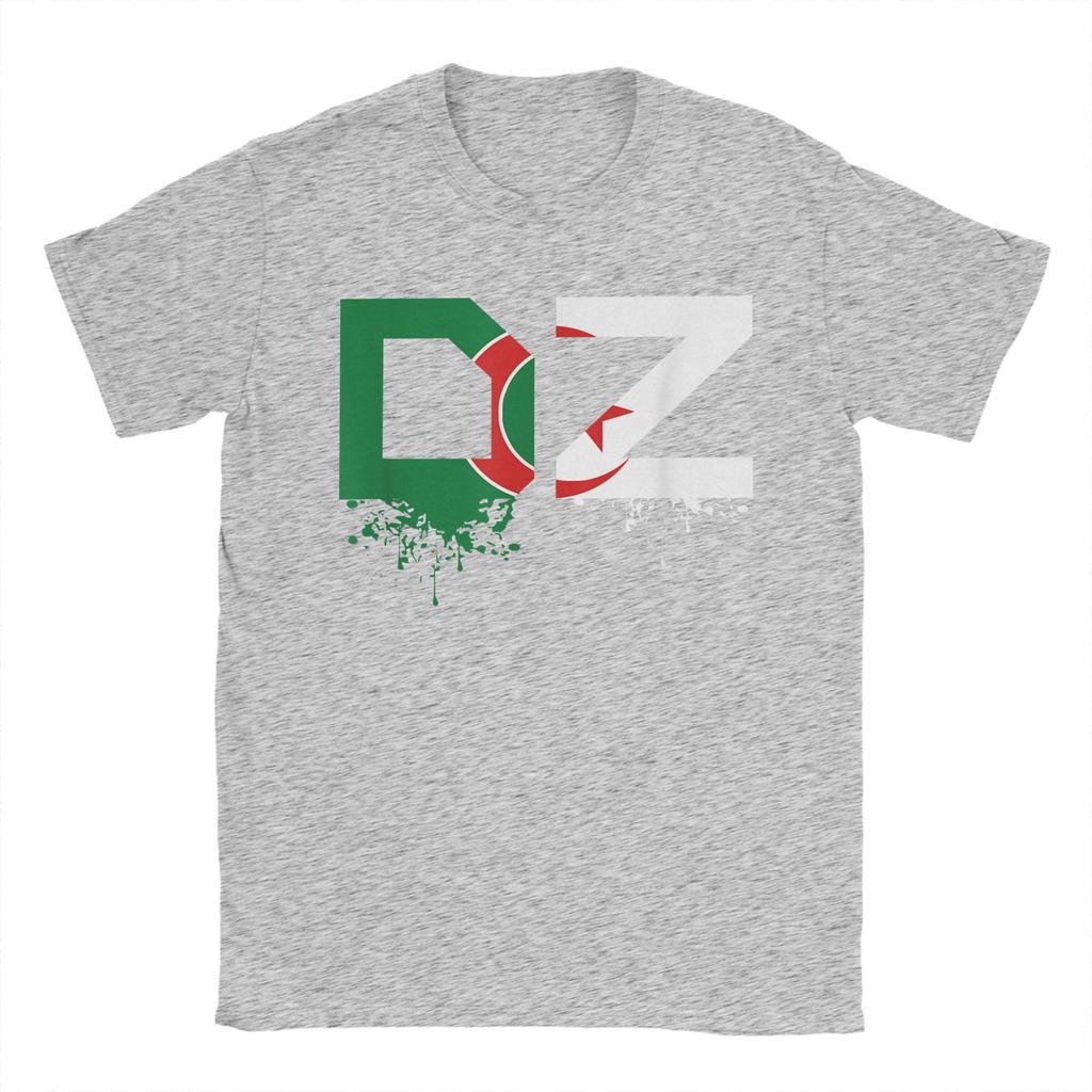 DZ Algeria Algerian Flag Men T Shirt Africa Arab Novelty Tees Short Sleeve Round Collar T-Shirt Cotton Summer Clothing