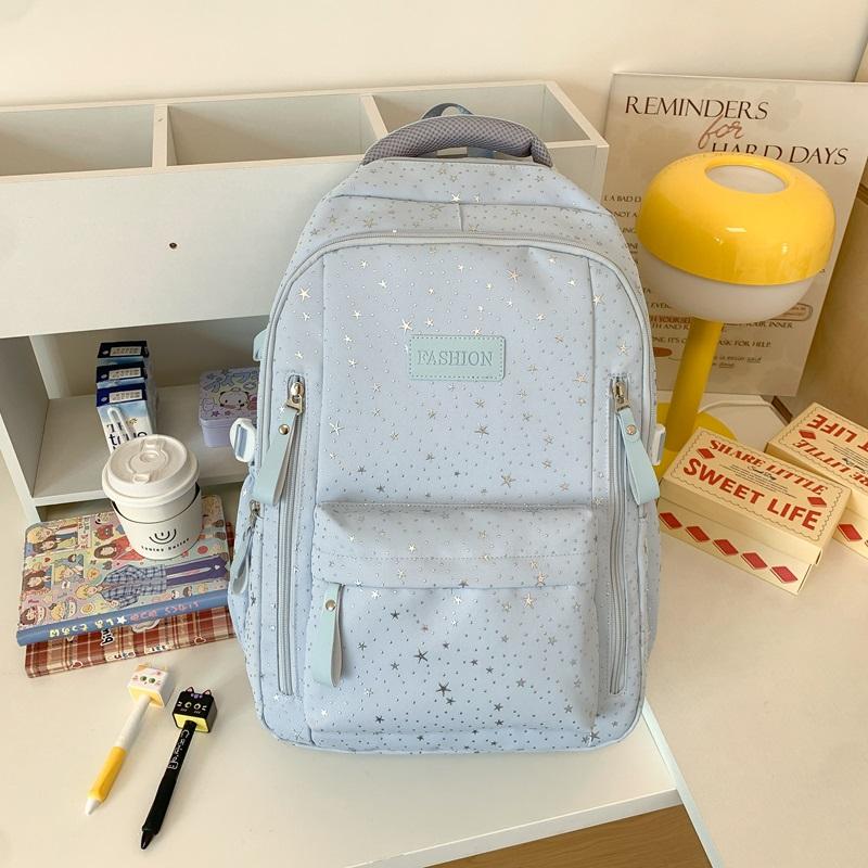 Women s College Style Star Backpack Lightweight Schoolbag