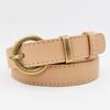 Small Two-piece Pin Buckle Imitation Leather Belt for Women's Dress Decorative PU Belt
