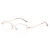 Modische Metall Halbrandbrille High-Definition Myopiebrille Komfortabler Augenschutz mit Blaulichtfilterbrille Unisex