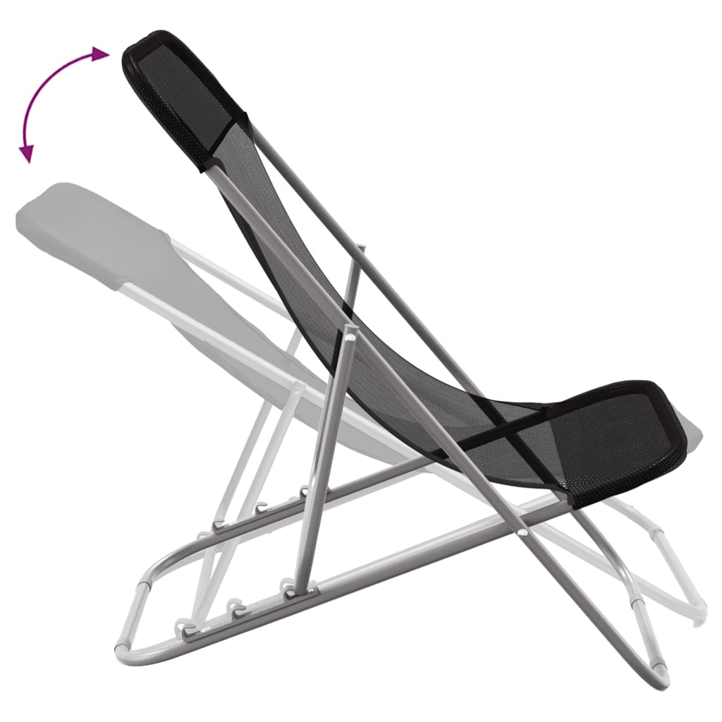 Beach Chairs 2 pcs Textilene & Powder Coated Steel