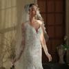 Bridal Veil Head Cover Mantilla Cathedral Head Covering Wedding Hair Accessories White Wedding Veil Headscarf White Veil