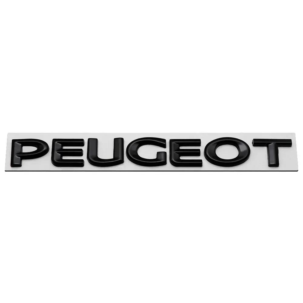 1PCS Metal Car Rear Trunk Badge Tail Letter Emblem Sticker Peugeot 107 108 206 207 208 301 307 308 407 408 2008 5008 Exterior