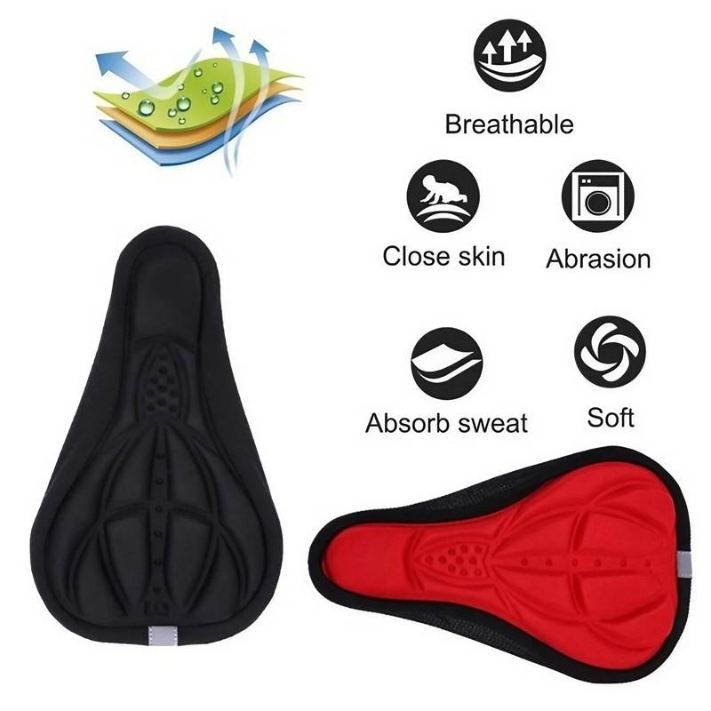 Bike Cycling Saddle Thickened Extra Comfort Bicycle Seat Silicone 3D Gel Pad Bicycle Cushion Cover Mountain Bike Seat