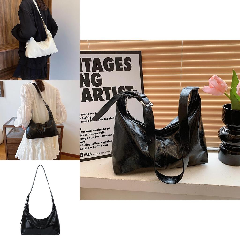 Trendy Street Style Large Capacity Pu Crossbody Bag Fashionable Minimalist Tote Handbag