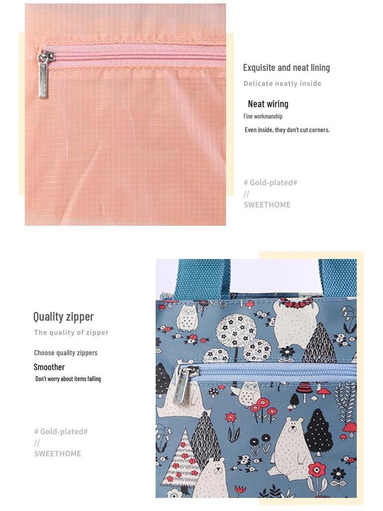 Reißverschluss Bento Lunch Handtasche - Oxford Stoff Mama Tasche