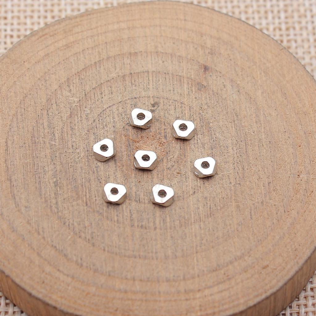 Square Round Mini Spacer Beads Metal Loose Beads For Thin Chain Bracelet Necklace DIY Jewelry Making Supplies For