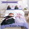 3pcs Custom Name Elsa Bedding Set Duvet Cover Closure Includes 1 Duvet Cover & 2 Pillowcases, Soft and Comfortable for All Seasons.