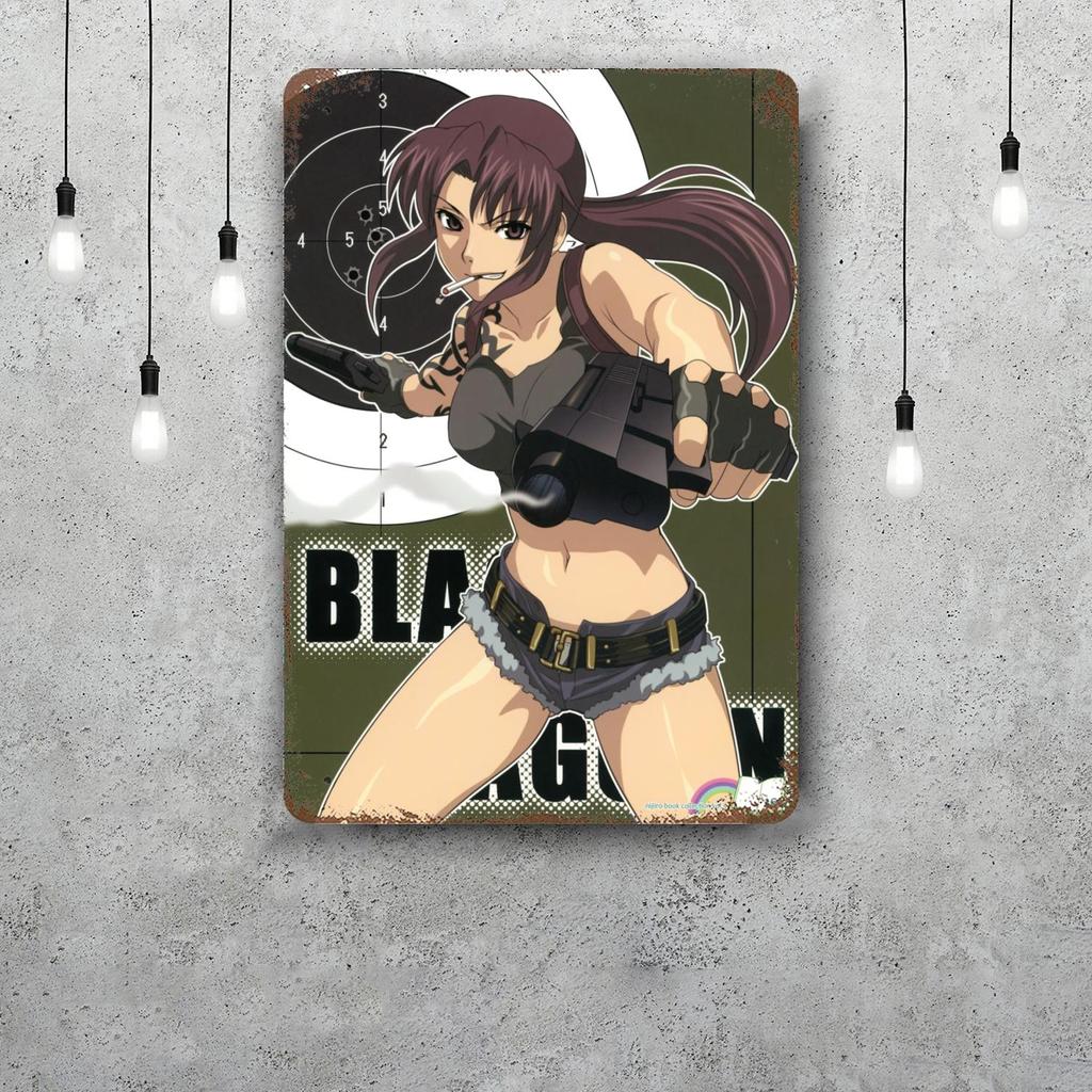 revy black lagoon Funny Bar Metal Sign Retro Plaque Sign Alcohol Drinker Pub Club Man Cave Kitchen Wall Decoration