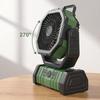 Rechargeable Camping Fan with LED Light 4 Speeds Portable Outdoor Fan with Remote Control and 72H Long Battery Life for Tent