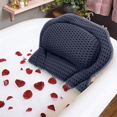 Coussin de bain avec ventouse antidérapante, massage, extra doux, soutien de la tête, du cou et du dos, coussin en maille d'air 4D, oreiller de baignoire, accessoires de spa