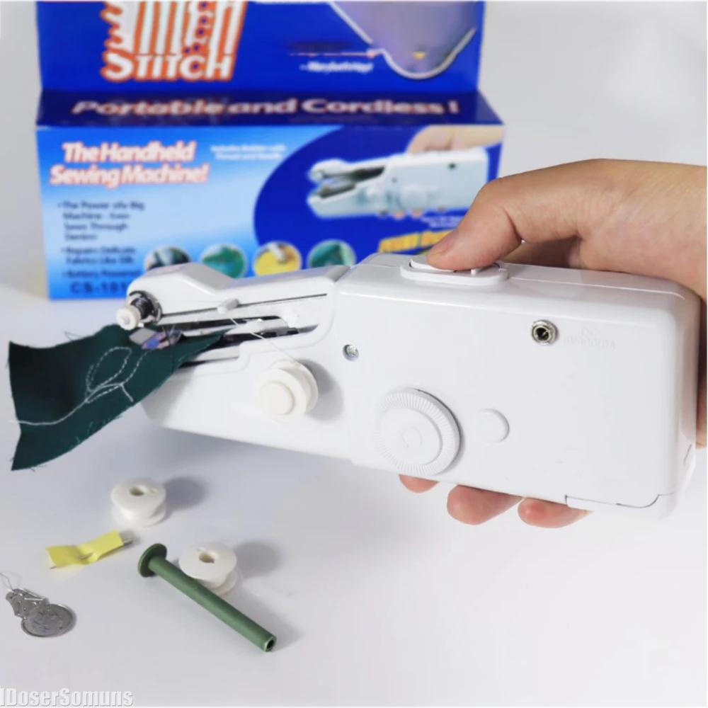 Mini Electric Sewing Machine Handheld Portable Sewing Machine with Bobbin for Needlework Handwork Home Travel Sewing Accessories