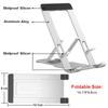 Aluminum Mobile Phone Holder Folding Bracket for Large Phones Tablets Triangular Non-Slip Silicone Pads Foldable Phone Stand