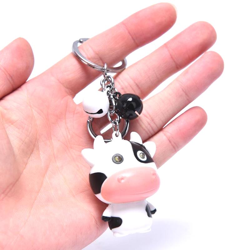 Led Cow Cattle Keychain Sound Flashlight Mini Torch Kids Toy Animal Key Ring