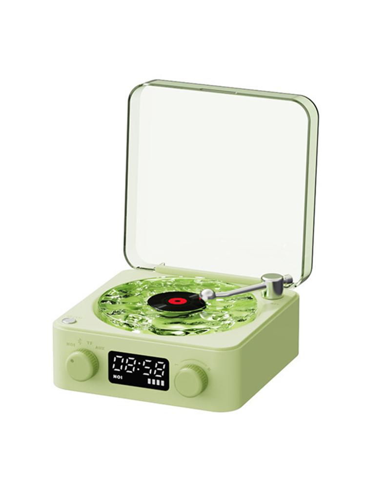 The Waves Vinyl Player Bluetooth Speaker White Noise Retro Turntable Speaker Sleep Aid Vitrola Shaped Speaker with RGB Light