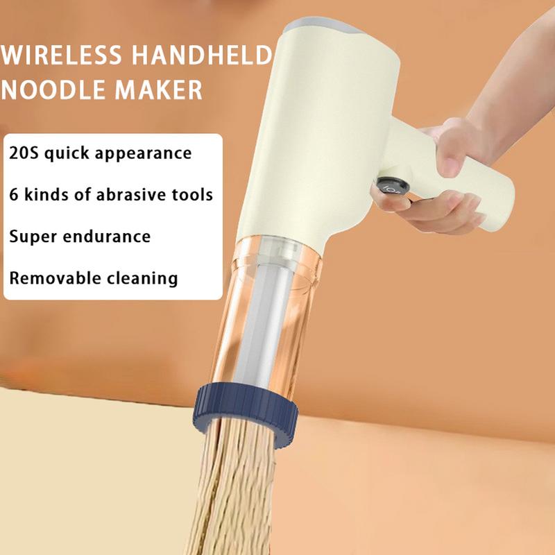 Automatic Electric Charging Wireless Hand Operated Pasta Maker Cutter Manual Spaghetti Noodles Dough Pressing Machine 6 Molds