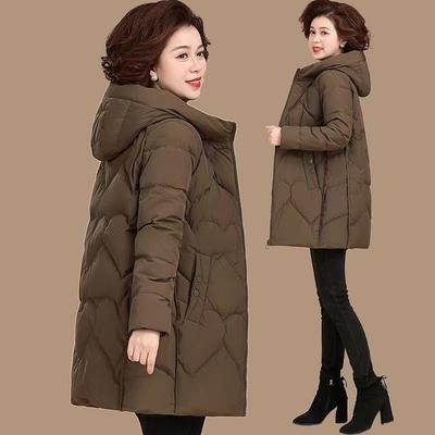 Lässiger Baumwollmantel für Mütter, mittellang, locker, Übergröße, einfache Winterjacke