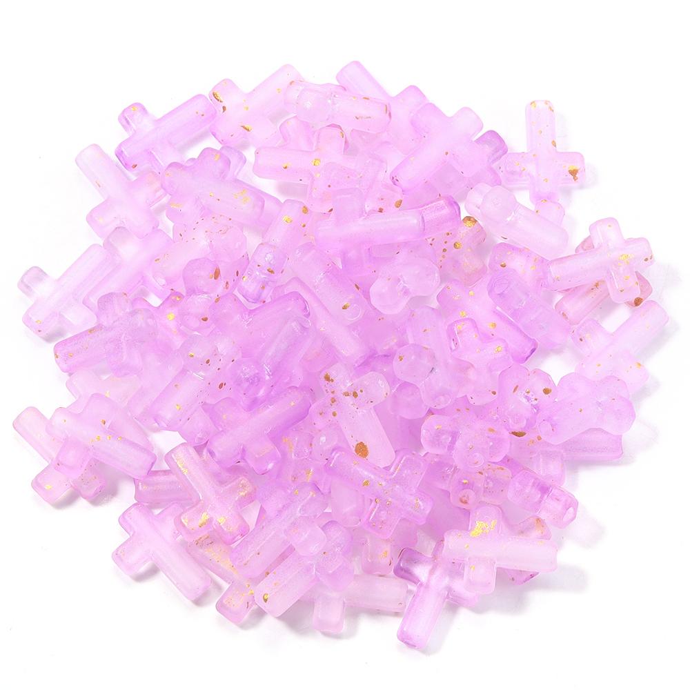 100pcs 12x15mm Cross Shape Acrylic Beads Colorful Matte Gradient Loose Bead For Jewelry Making DIY Necklace Bracelet Accessories