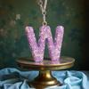 Rhinestone Bow Polymer Clay Car Rearview Mirror Hanging Ornament