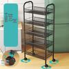Multi-layer Movable Kitchen and Bathroom Storage Trolley and Vegetable Basket