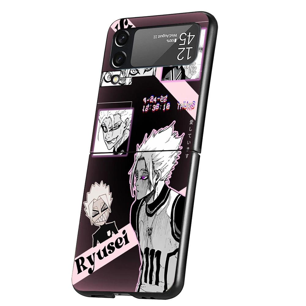 Blue Lock Shidou Ryusei Cover Phone Case For Samsung Galaxy Z Flip 7 6 5 4 3 5G Flip7 Flip6 Flip5 Flip4 Flip3 Black Fundas Shell