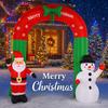 7.87FT Inflatable Arch Santa Claus Snowma Toy Xmas Yard Lawn Party Decor With LED Lights Christmas Home Supplies Ornaments Gifts