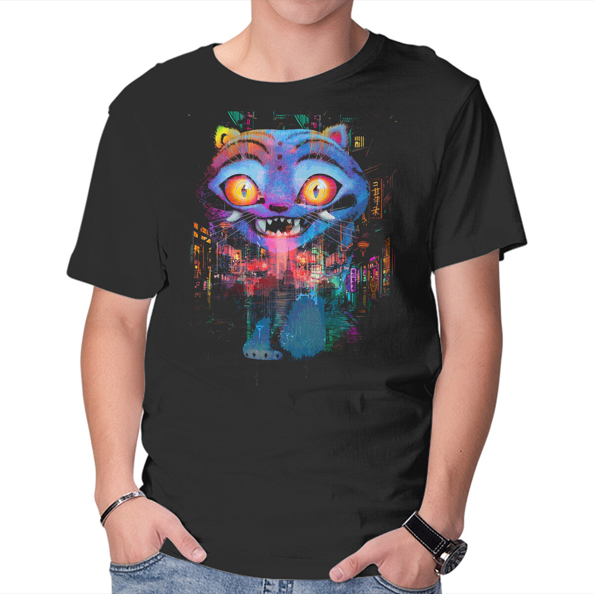 Unisex Crew Neck T-Shirt Derpy Tiger Street Graphic Short Sleeve Casual Tee XXXXL