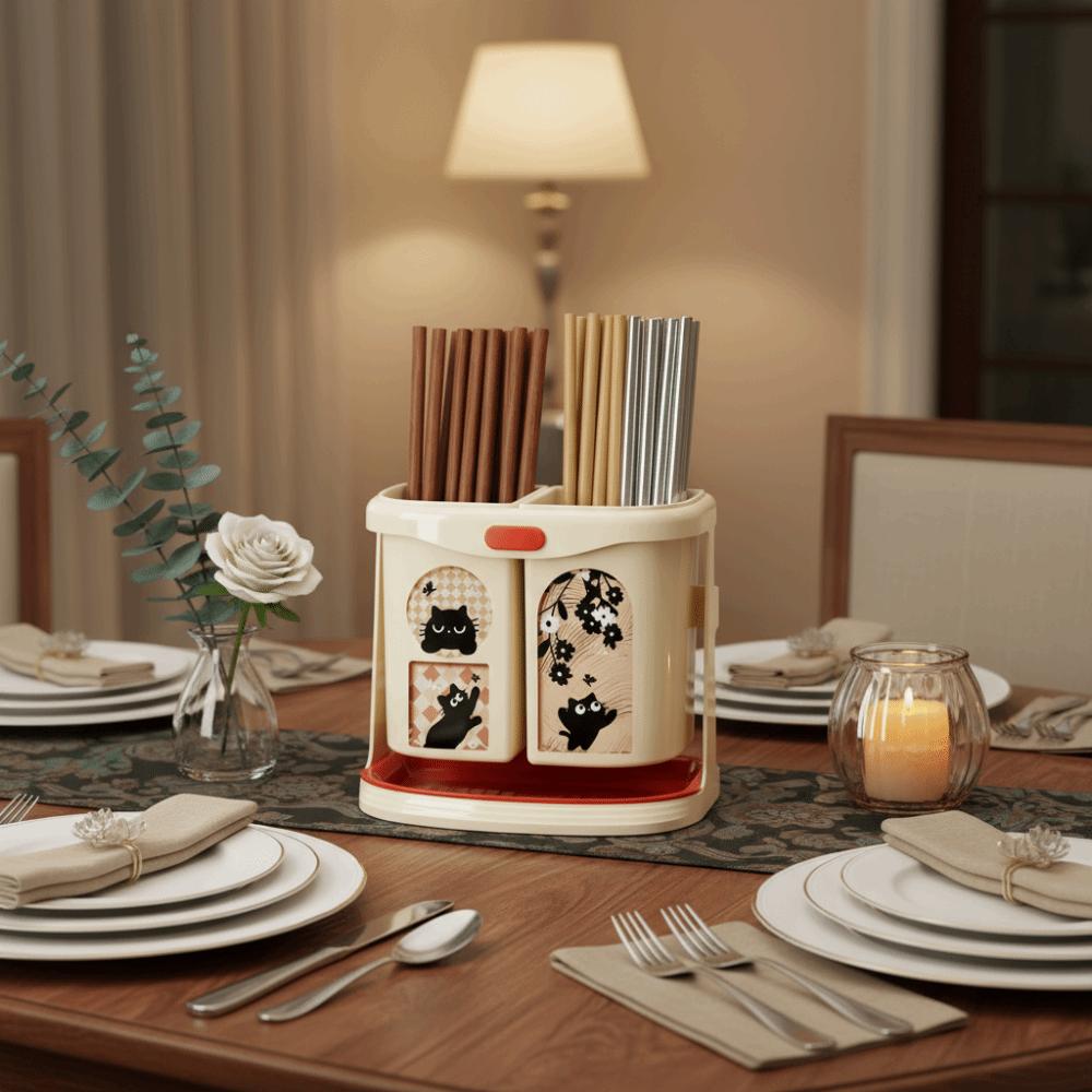 Large Capacity Kitchen Storage Tube Divided Compartments No Drilling Holder  Wall Mounted Storage