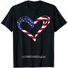 USA Flag Heart American Patriotic Armed Forces Memorial Day T-Shirt Casual Cotton Daily Four Seasons Men Clothing Holiday Tees
