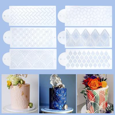 Cake Baking, DIY Spray Pattern Templates, Patterns, Totems, Rattan Leaves, Cake Decoration, Coffee Latte Art, Hollow Printing Templates