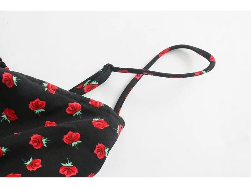 2022 Summer Print Sling Backless Mini Dress - Elastic Fit