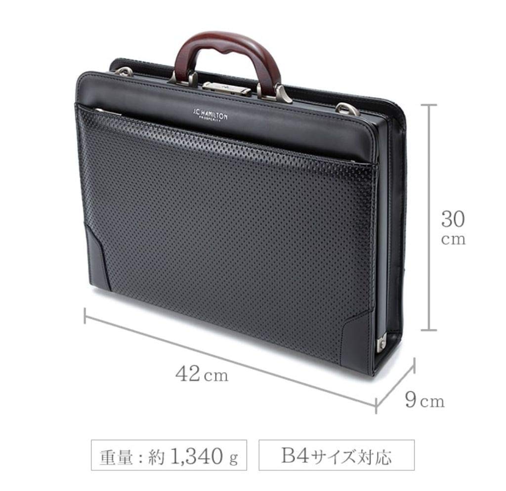 [Japanese Bag] Toyooka-made, Artisan-crafted Dulles Bag, B4 Size, Premium Natural Wood Business Bag, Made In Japan, 42cm Wide, Black