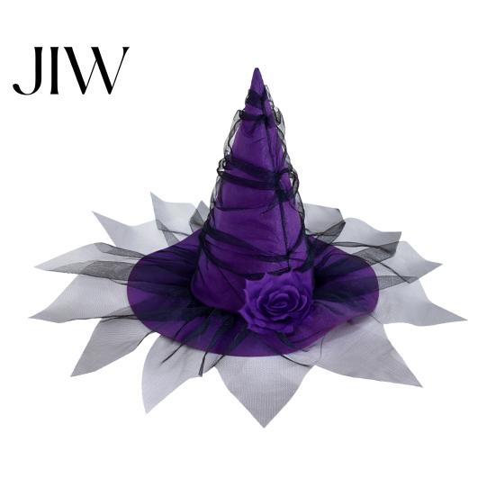 Dark Princess Party Accessories Halloween Witch Hat for Women, Gothic Mesh Rose Flower Versatile Style Photo Shoot Wizard Costume, Cosplay Costume