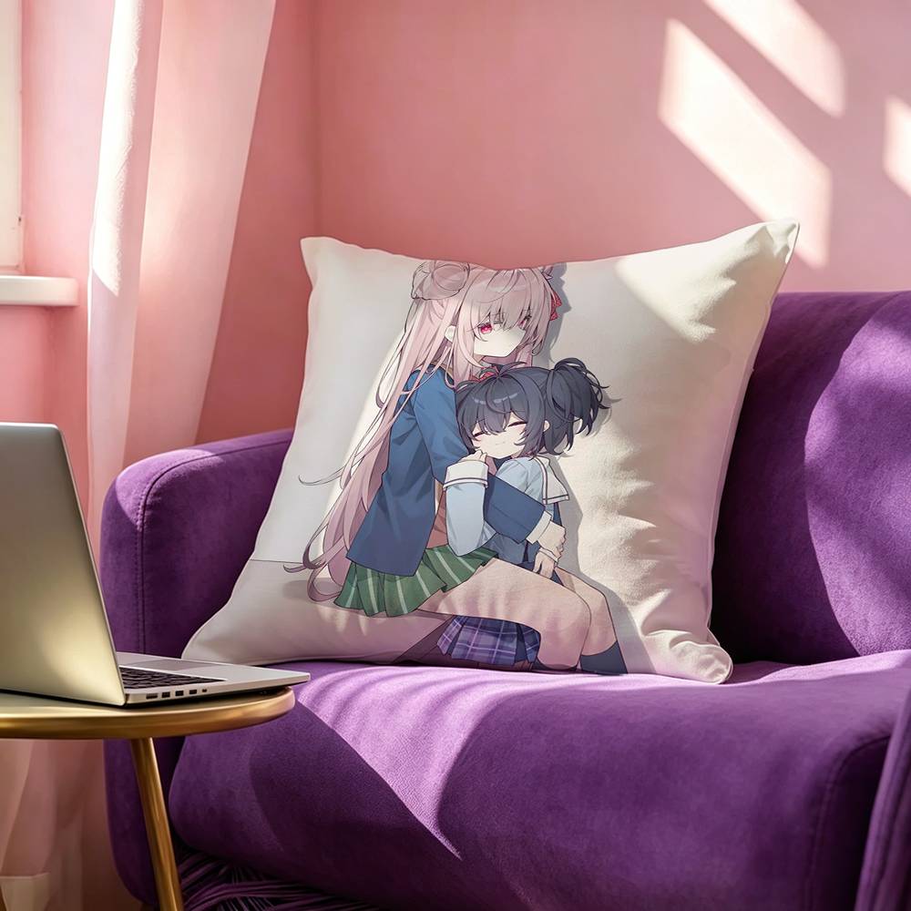Cartoon Anime HHappy Sugar Life Manga Pillow Case Square DoubleSided Sofa Cushion Cover Bedroom Bedside Pillow